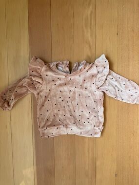 My Little Cozmo Pink Dot Ruffle Sweatshirt 6m
